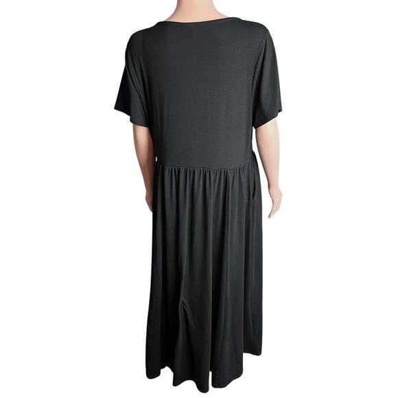 Torrid Rhinestone Neckline Knit Midi Dress 2X Fit And Flare Scoop Neck Pockets - Picture 3 of 5